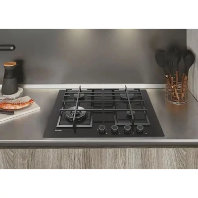 Haier HAVG5BF4S2B/1  gázfőzőlap, 60 cm , fekete üveg