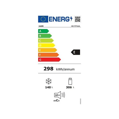 Haier HB17FPAAA szabadon álló, 4 ajtós, No Frost, világítás LED, energiaosztály E, platina inox, M x M x S (mm) 700x675x1900