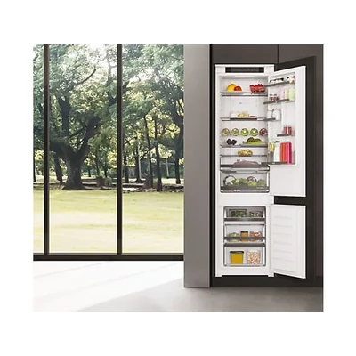 Haier HBW5519E kombi hűtőszekrény,beépíthető, 2 ajtós, világítás LED, energiaosztály E, fehér szín,281liter