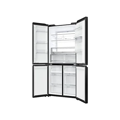 Haier HCKR7819DWGB  4 ajtós hűtőszekrény, szabadonálló, No Frost, világítás LED, energiaosztály D, fekete üveg, M x M x S (mm) 830x594x1900