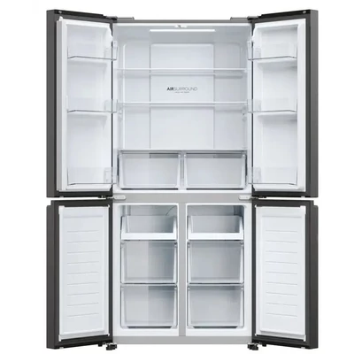 Haier HCR3818ENPT szabadon álló, 4 ajtós, No Frost, világítás LED, energiaosztály E, fekete szín, M x M x S (mm) 833x650x1815