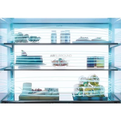 Haier HCR7918EIMP Cube  Többajtós Hűtőszekrény,szabadon álló, 4 ajtós, No Frost, világítás LED, energiaosztály E, platina inox, M x M x S (mm) 908x750x1775 