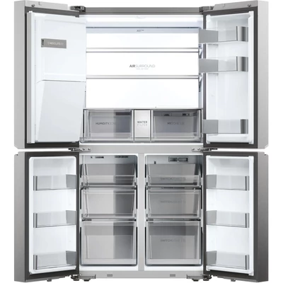 Haier HCR7918EIMP Cube  Többajtós Hűtőszekrény,szabadon álló, 4 ajtós, No Frost, világítás LED, energiaosztály E, platina inox, M x M x S (mm) 908x750x1775 
