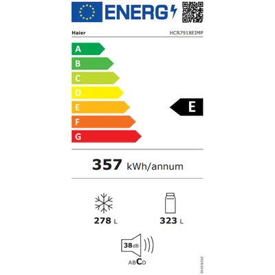 Haier HCR7918EIMP Cube  Többajtós Hűtőszekrény,szabadon álló, 4 ajtós, No Frost, világítás LED, energiaosztály E, platina inox, M x M x S (mm) 908x750x1775 