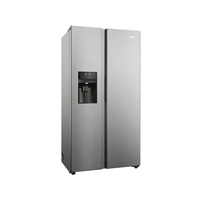 Haier HSR3918 Side by Side, szabadon álló, No Frost, világítás LED, energiaosztály E, platina inox, M x M x S (mm) 908x659x1775