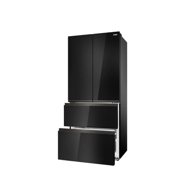 Haier HFKR7819DNGB fekete üveg alulfagyasztós hűtőszerkény, My Zone , No Frost