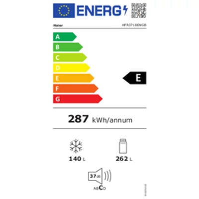 Haier HFR3718ENGB szabadonálló francia ajtós hűtőszerkény, No Frost, LED világítás,  Szé x Mé x Ma (mm) 700x688x1775