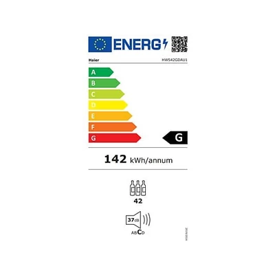Haier HWS42GDAU1 szabdonállló borhűtő, 2 zóna, 42 palack