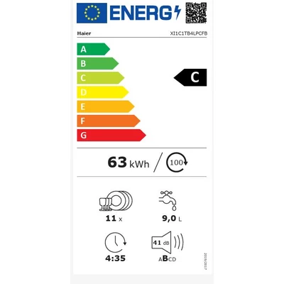 Haier XIC1TB4LPCFB Teljesen integrált mosogatógép 45cm ,Emotional light