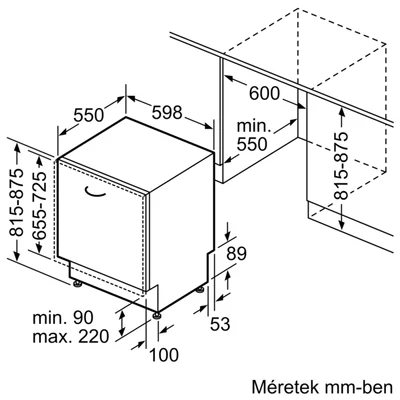 Neff S157ECX17E beépíthető mosogatógép, 14 teríték , OpenDry szárítás, Time Light