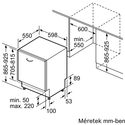 Neff S299ZB803E teljesen beépíthető mosogatógép, XXL, VarioHinge - csúszózsanér,Door Open Assist