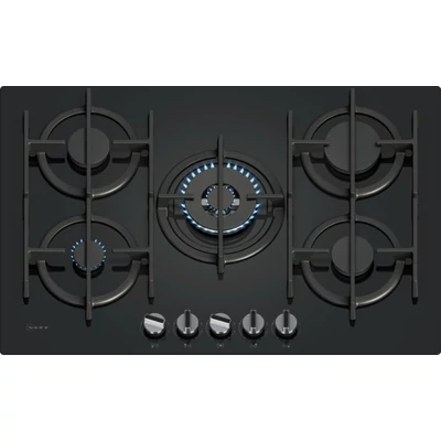 Neff  T27PIQ4S0 gázfőzőlap, 75 cm, fekete edzett üveg, 5 gázégő, WOK égő, FlameSelect ,elektromos szikragyújtás