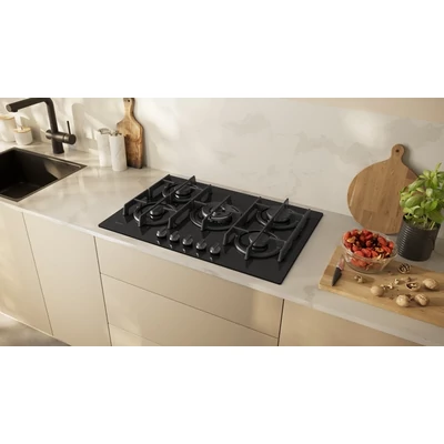 Neff  T27PIQ4S0 gázfőzőlap, 75 cm, fekete edzett üveg, 5 gázégő, WOK égő, FlameSelect ,elektromos szikragyújtás