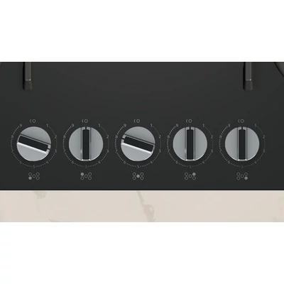Neff  T27PIQ4S0 gázfőzőlap, 75 cm, fekete edzett üveg, 5 gázégő, WOK égő, FlameSelect ,elektromos szikragyújtás