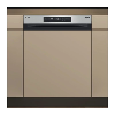 Whirlpool WH7PC15B4M60 félig integrált mosogatógép, Inox, 60 cm, C energiaosztály