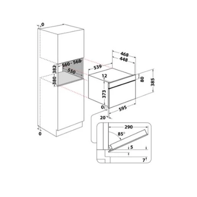 Whirlpool WMD54MB beépíthető mikorhullámú sütő, fekete, 31 liter