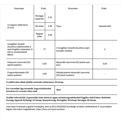 Whirlpool FFB 7269 WV EE szabadonálló elöltöltős mosógép 7,0kg