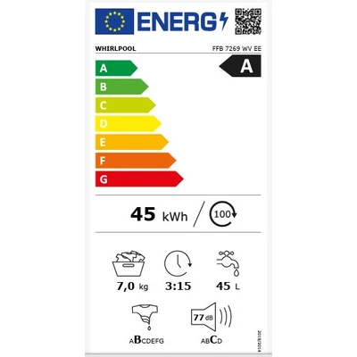 Whirlpool FFB 7269 WV EE szabadonálló elöltöltős mosógép 7,0kg