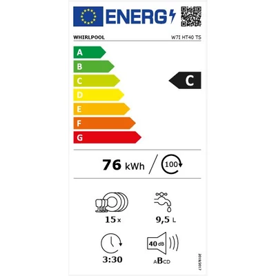 Whirlpool W7IHT40TS beépíthető mosogatógép 60cm 