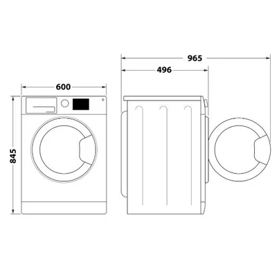 Whirlpool WAM76WBEE keskeny elöltöltős mosógép, 7kg,  1 400 ford/perc, 15 program,  49,6 x 84,5 x60 cm 