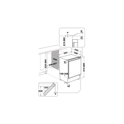 Whirlpool WBUF011 pult alá építhető hűtő