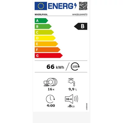 Whirlpool WH6IB16AM6T0 beépíthető mosogatógép teljesen integrált 60cm 
