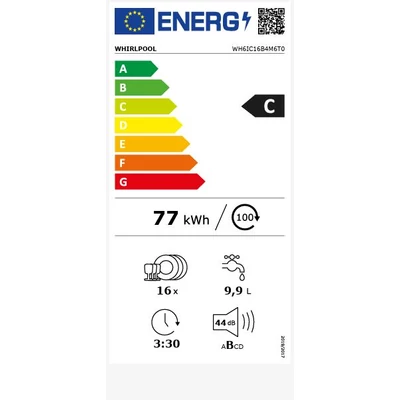 Whirlpool WH6IC16B4M6T0 beépíthető mosogatógép teljesen integrált 60cm 