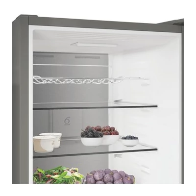Whirlpool WHK 26373 XBR6EA szabadonálló alulfagyasztós hűtőszerkény, Dual NoFrost, inox, 370 liter,