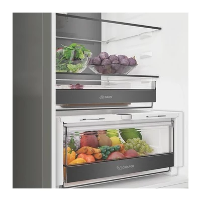 Whirlpool WHK 26373 XBR6EA szabadonálló alulfagyasztós hűtőszerkény, Dual NoFrost, inox, 370 liter,