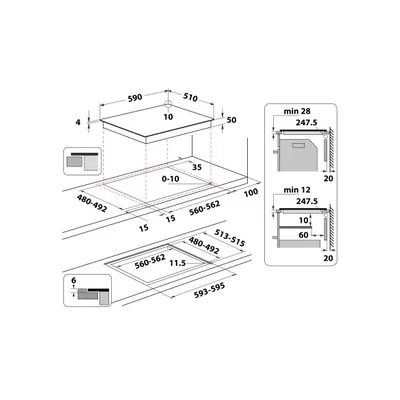 Whirlpool WL S2260 NE indukciós főzőlap zónánkénti Connectivity Premium Slider vezérlés FLexi Oval zóna 6. Érzék 60cm 7,2kW