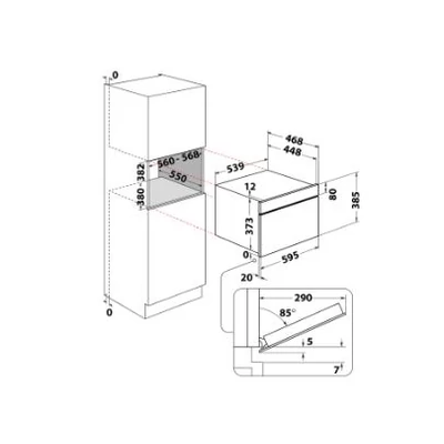 Whirlpool WMD7O4TB Beépíthető mikró fekete