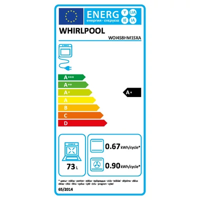 Whirlpool WOI4S8HM1SXA  beépíthető sütő, 73 liter, hidrolitikus tiszítás