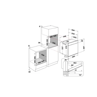 Whirlpool WOI5S8HM1SBA beépíthető sütő 