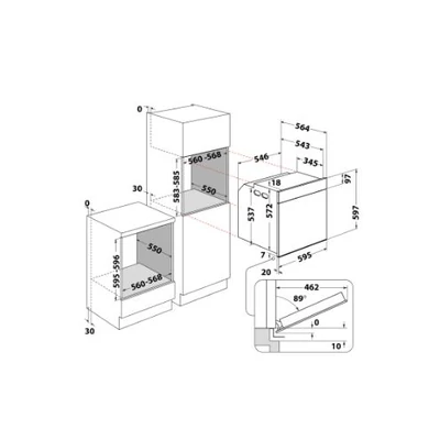 Whirlpool WOI78FPT1SBA beépíthető sütő fekete pirolitikus