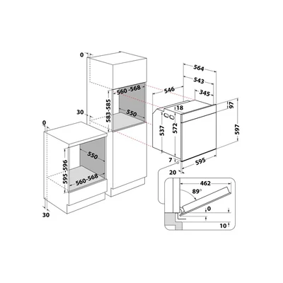 Whirlpool WOI78PT1SSGA beépíthető sütő grafit pirolitikus