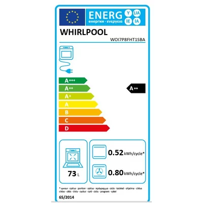 Whirlpool WOI7P8FHT1SBA beépíthető sütő fekete sütő hozzáadott gőzzel