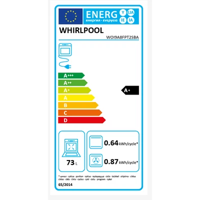 Whirlpool WOI9A8FPT2SBA beépíthető elektromos sütő fekete steam