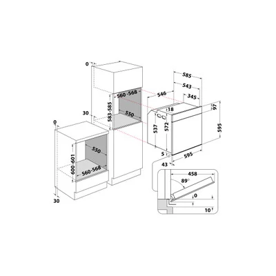 Whirlpool WTAC8411SCOW  beépíthető rusztikus sütő,73 liter