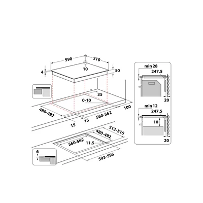 Whirlpool WTX6019DCF beépíthető indukciós főzőlap,Clean Protect üvegkerámia felület, összekapcsolható zónák vízszintesen és függőlegesen 