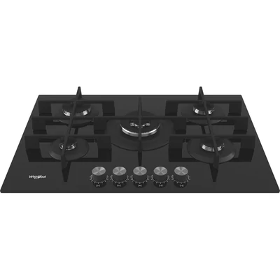 Whirlpool GOWL 728 NB beépíthető gázfőzőlap, fekete üveglap, 73 cm széles