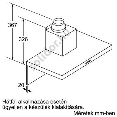 Bosch DWB98JQ50 Serie 6 kürtős fali páraelszívó 90cm nemesacél 840 m3/h LED PerfectAir szenzor