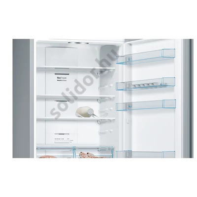 Bosch KGN49XLEA Serie 4 Szálcsiszolt acél színű, alulfagyasztós hűtő NoFrost E 330+105lL 203x70x67 cm