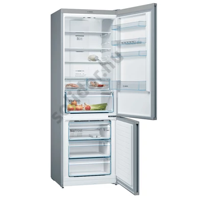 Bosch KGN49XLEA Serie 4 Szálcsiszolt acél színű, alulfagyasztós hűtő NoFrost E 330+105lL 203x70x67 cm