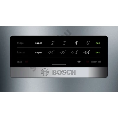 Bosch KGN49XLEA Serie 4 Szálcsiszolt acél színű, alulfagyasztós hűtő NoFrost E 330+105lL 203x70x67 cm
