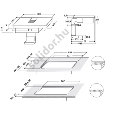 Whirlpool WVH 92 K/1 indukciós főzőlap páraelszívóval 90cm